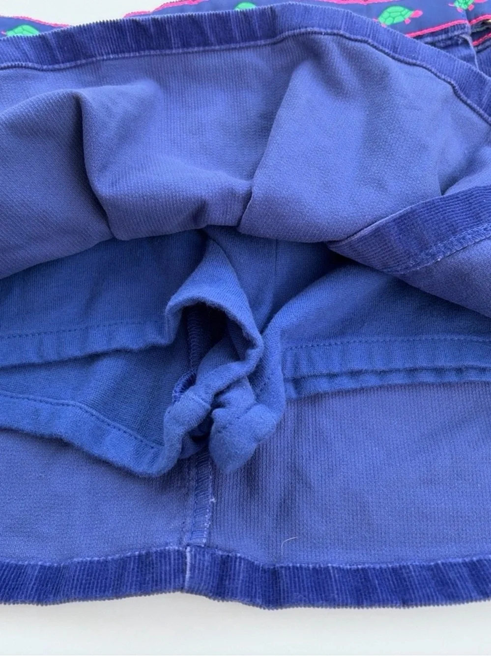 The Beaufort Bonnet Co Girls Size 7 Blue Corduroy Turtle Skort